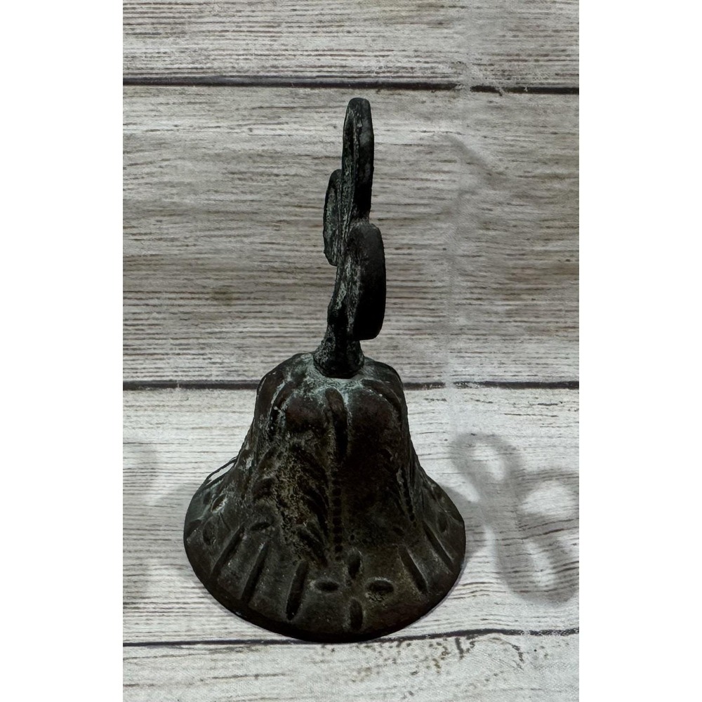 Antique Vintage Small Hand Held Bronze Mission Church Bell Ringer 4.25" GTubG - Picture 4 of 11